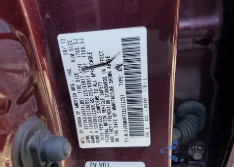 2014 Honda Cr-V Exl from USA, damaged, VIN 5J6RM4H75EL002251